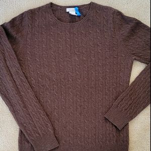 Womens Brown Cashmere Sweater (Medium)